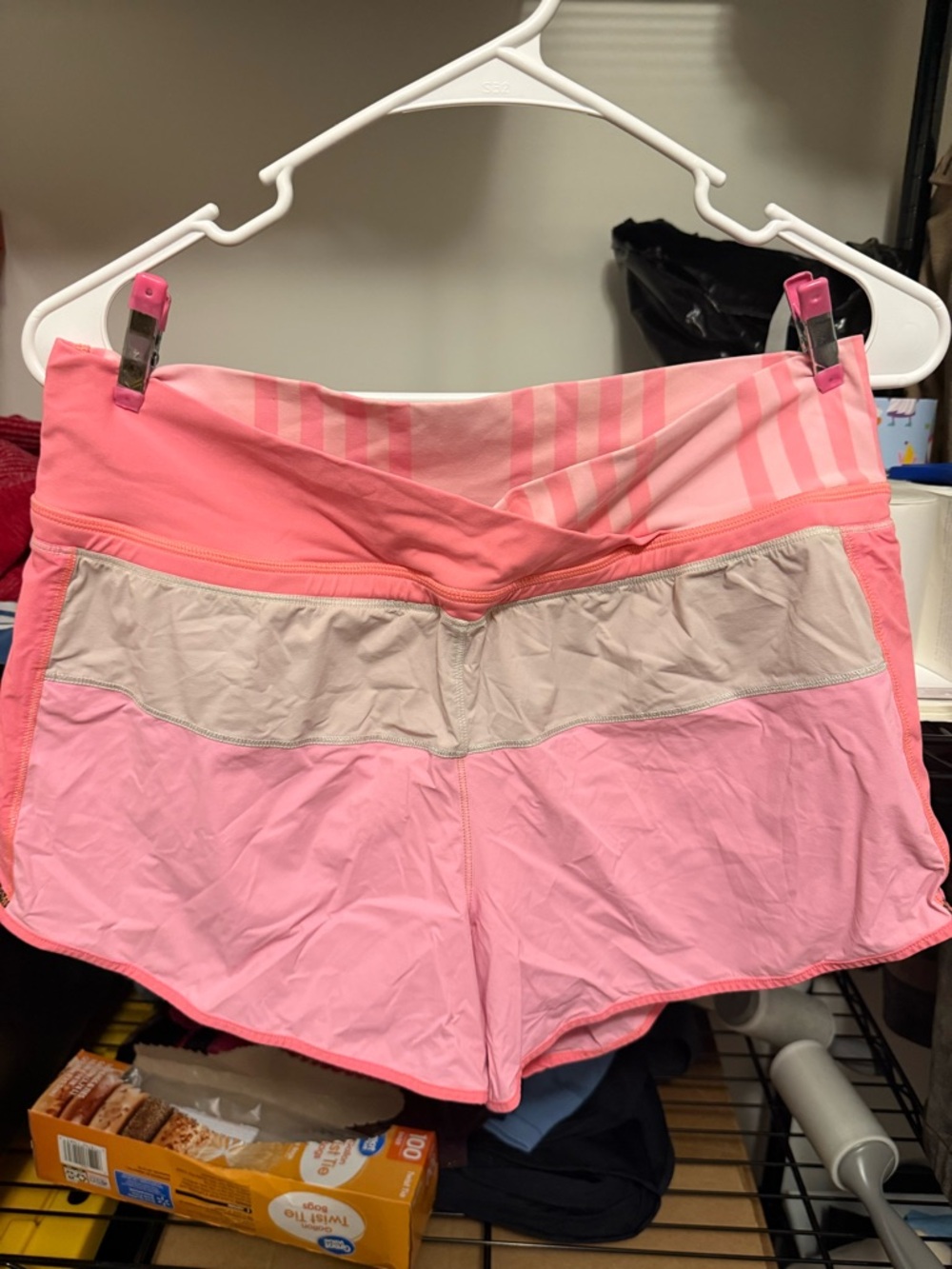lululemon athletica Pink Striped Waistband Athletic Shorts